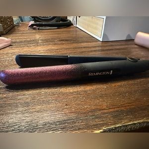 black with pink sparkles Remington hair straightener